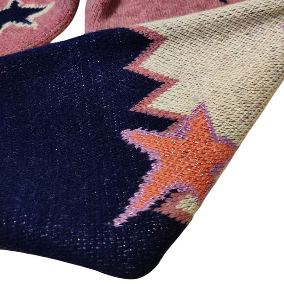 Johnny Was Shana Star Wool Cardigan Sweater Size XL Pink Blue Stars Sparkly NWOT - Picture 9 of 16